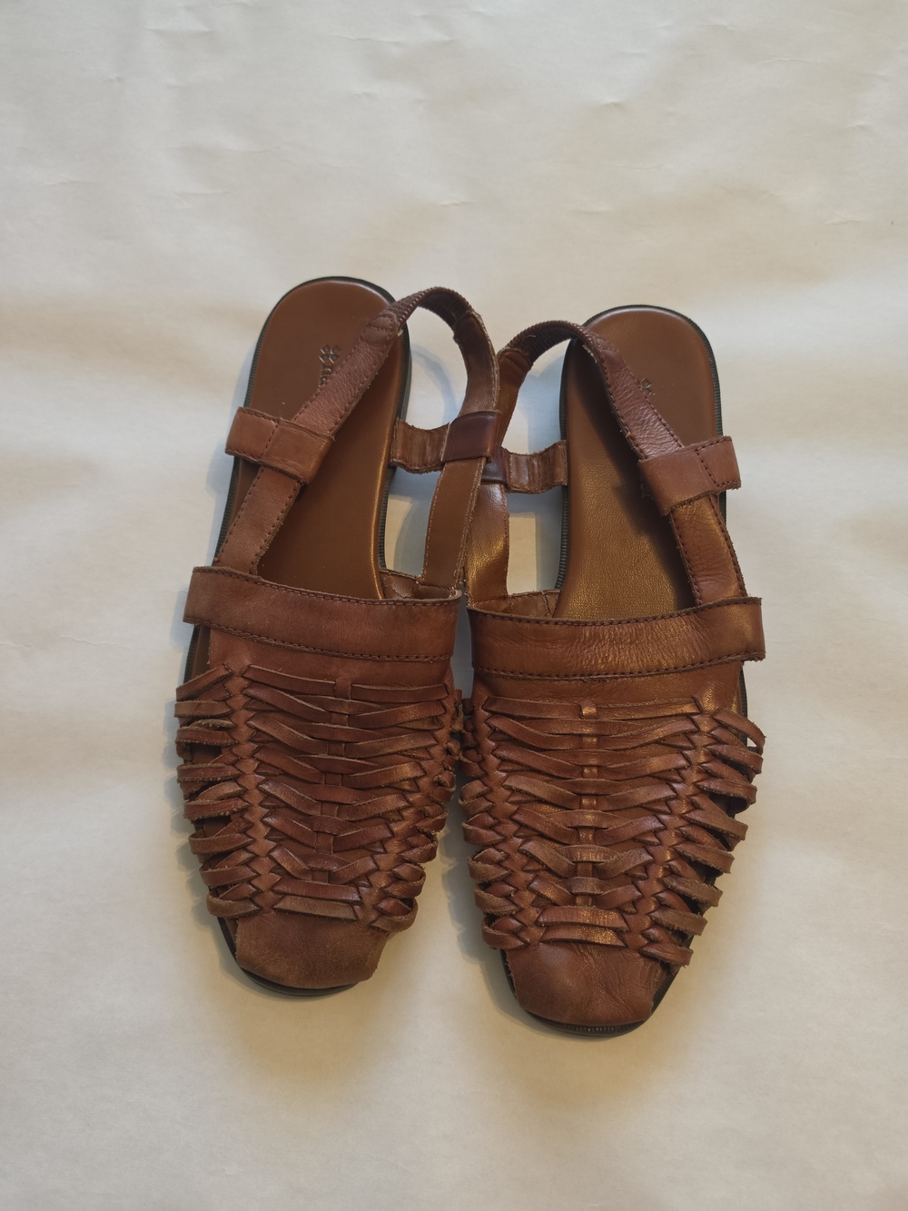 Naturalizer Brown Woven Leather Slingback Sandals 8.5 Narrow
